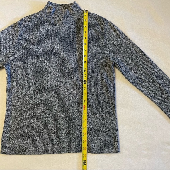 Karen Scott Petites Mock Turtleneck Sweater Grey Triblend Cotton - Picture 10 of 11